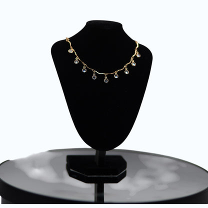 ✨ UTC Luxury Crystal Drop Necklace for Women | Elegant Gold-Tone Adjustable Jewelry ✨