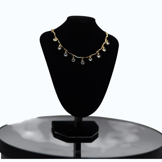✨ UTC Luxury Crystal Drop Necklace for Women | Elegant Gold-Tone Adjustable Jewelry ✨