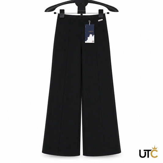 LIMORE Women's Premium Black Wide-Leg Pants – High-Waist Elegant Trousers