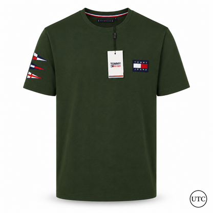 💚 Premium Men's Olive Green Crew Neck T-Shirt | Modern Casual Luxury | Soft Cotton Blend ✨