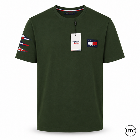 💚 Premium Men's Olive Green Crew Neck T-Shirt | Modern Casual Luxury | Soft Cotton Blend ✨