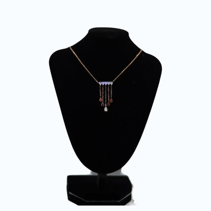 ✨ Rose Gold Water Drop Tassel Necklace | Elegant Crystal Pendant Necklace for Women ✨