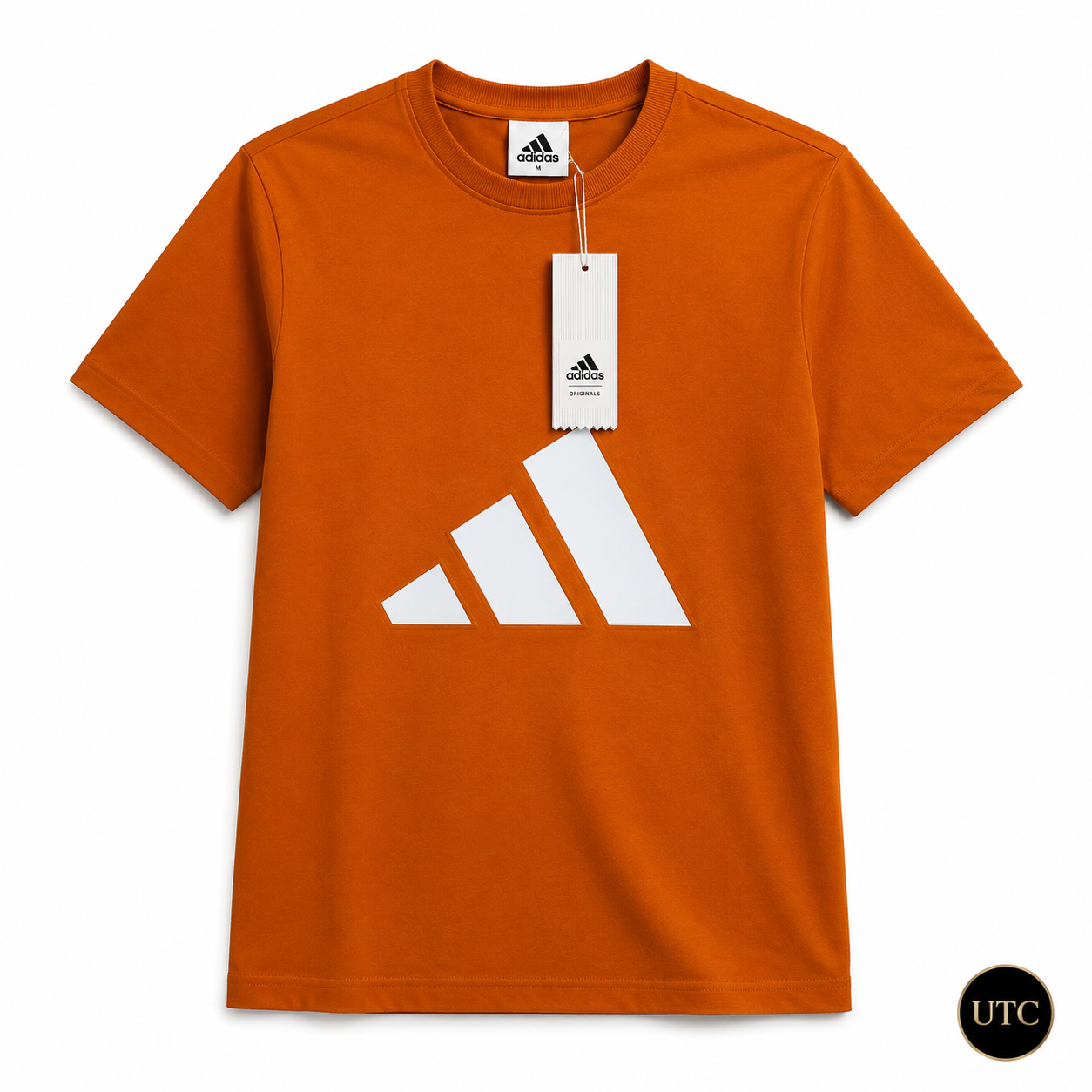 Adidas Men's Essentials Big Logo T-Shirt – Orange | Premium Cotton Crew Neck | Originals