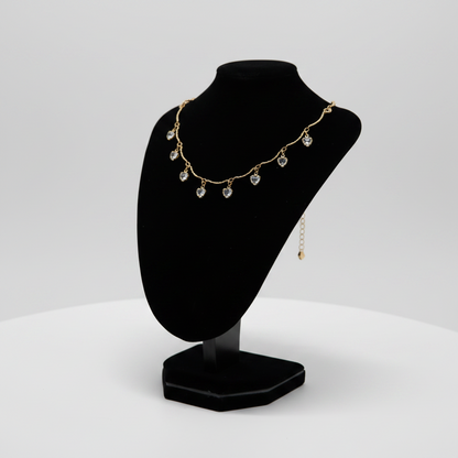 💖 Elegant Gold Heart Crystal Necklace for Women | Luxury Gift