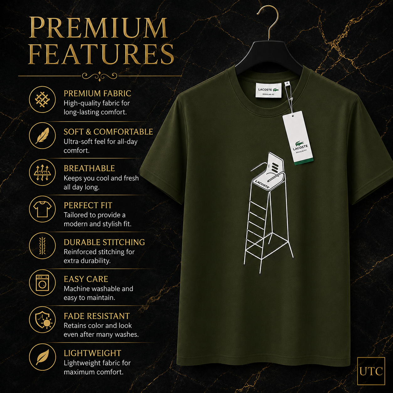 Premium Men's Olive Green Cotton Graphic T-Shirt | Soft Crew Neck Casual Tee