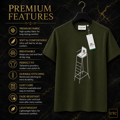 Premium Men's Olive Green Cotton Graphic T-Shirt | Soft Crew Neck Casual Tee