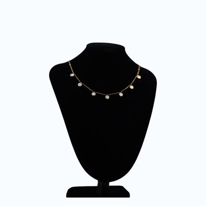 ✨ UTC Luxury White Crystal Charm Necklace ✨ | Elegant Gold-Tone Adjustable Women's Jewelry 💎