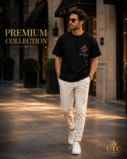 Premium Men's Black Oversized Cotton T-Shirt | Soft Crew Neck Casual Tee