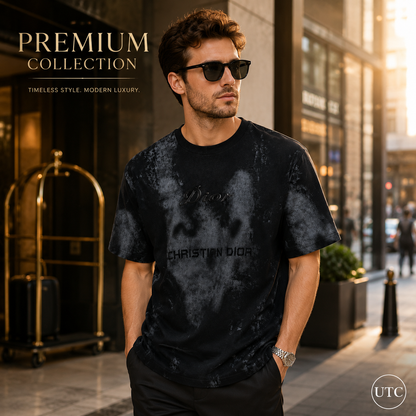Premium Men's Black Graphic Crew Neck T-Shirt | Soft Cotton Blend | Modern Fit