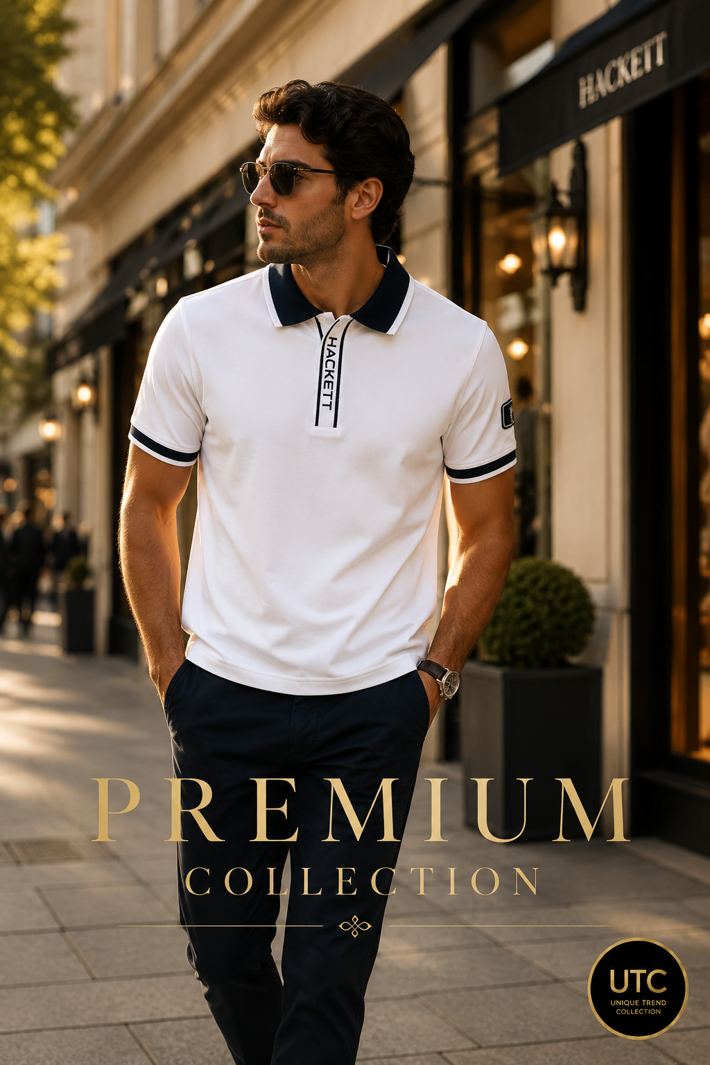 🔥 Hackett London Men's Premium White Polo Shirt | Luxury Cotton Smart Casual Golf Polo 👕