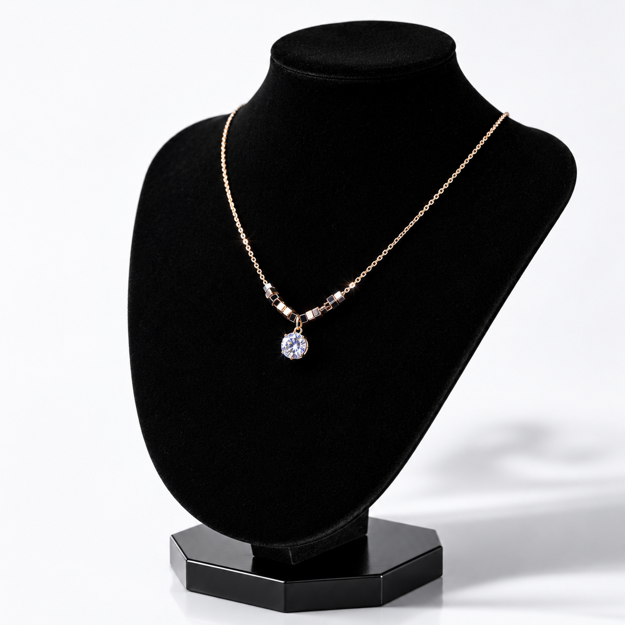 ✨ Elegant Crystal Pendant Necklace – Rose Gold | Luxury Everyday Jewelry for Women