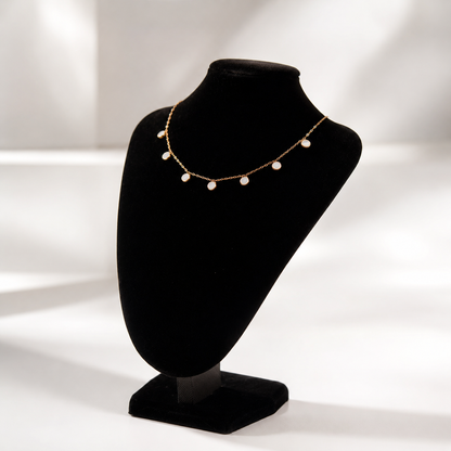 ✨ UTC Luxury White Crystal Charm Necklace ✨ | Elegant Gold-Tone Adjustable Women's Jewelry 💎