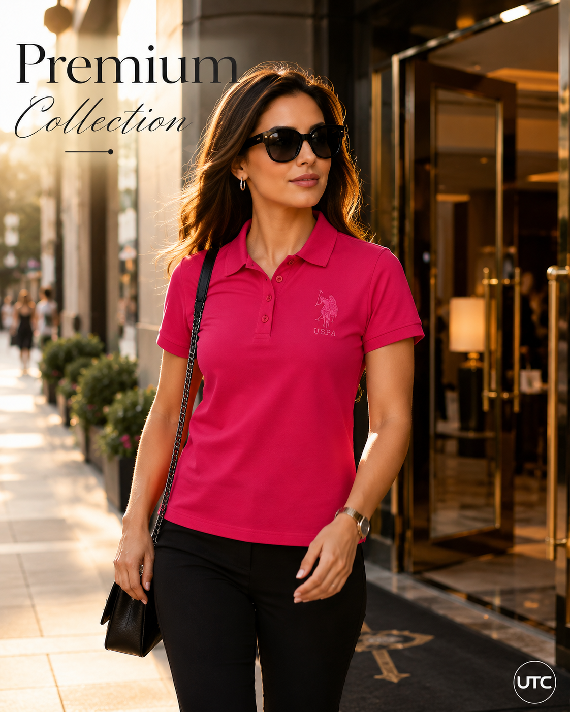 U.S. Polo Assn. Women's Premium Pink Classic Polo Shirt | Soft Cotton Casual Top