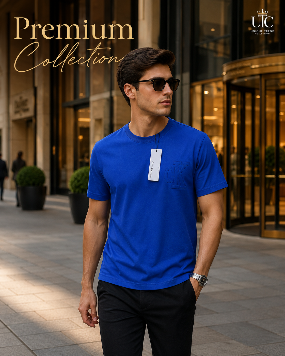 Premium Men's Royal Blue Cotton T-Shirt | Soft Crew Neck Everyday Casual Tee