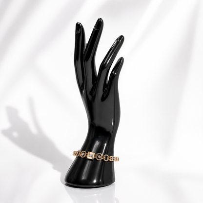 ✨ Luxury Gold Crystal Link Bracelet | Elegant Women's Fashion Jewelry