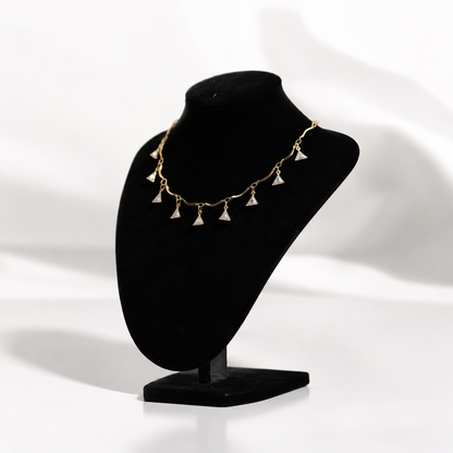 ✨ Dainty Triangle Crystal Necklace for Women | Gold Plated Adjustable Pendant Jewelry Gift 💎