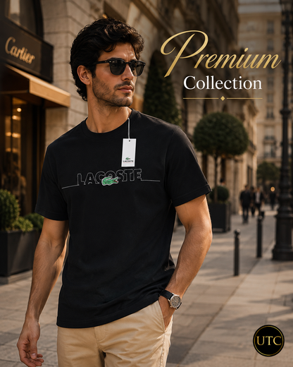 🐊✨ Lacoste Men's Premium Black Logo T-Shirt 👕 | 💎 100% Cotton Crew Neck | 🖤 Luxury Everyday Style | 🇨🇦 Fast Shipping