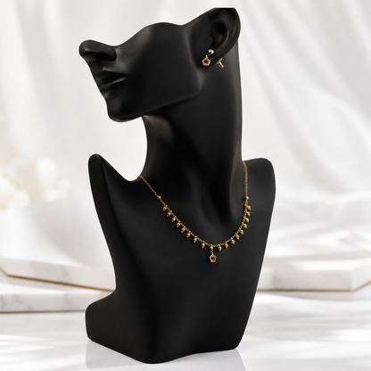 💜 Luxury Gold Purple Crystal Necklace & Earrings Set for Women | Premium Elegant Jewelry Gift ✨
