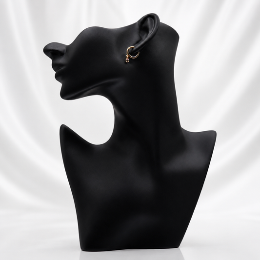 ✨ Elegant Gold Hoop Earrings with Crystal Charm 💎