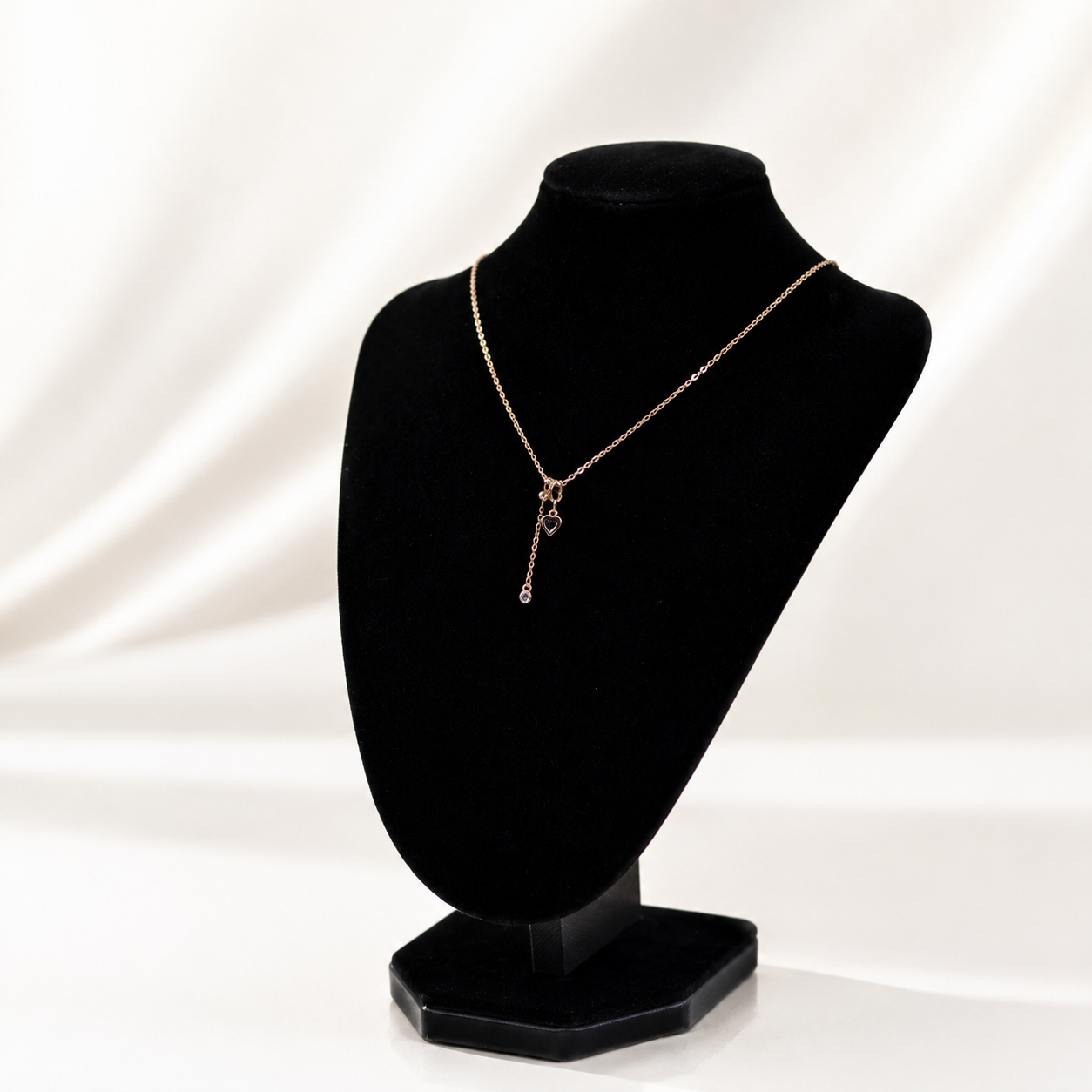 ✨ Rose Gold Heart Crystal Pendant Necklace | Elegant Adjustable Women's Jewelry 💖