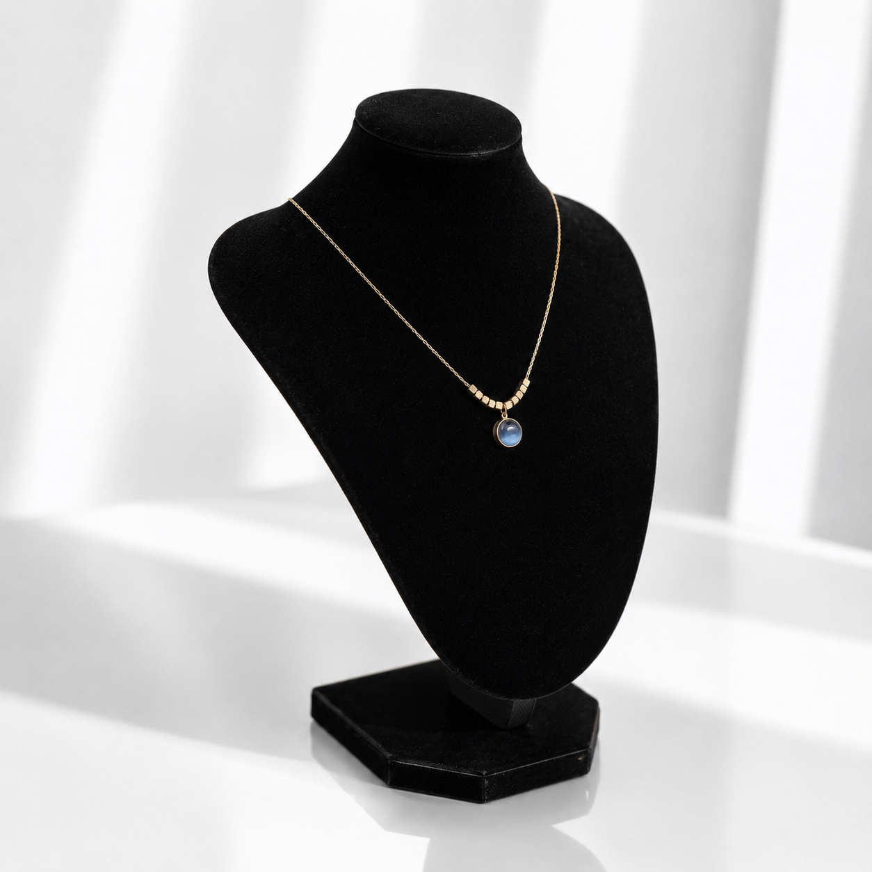 💙✨ Blue Moonstone Gold Pendant Necklace for Women | Elegant Minimalist Necklace | UTC Jewelry