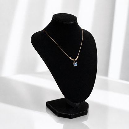 💙✨ Blue Moonstone Gold Pendant Necklace for Women | Elegant Minimalist Necklace | UTC Jewelry