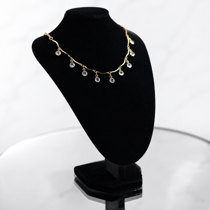 ✨ UTC Luxury Crystal Drop Necklace for Women | Elegant Gold-Tone Adjustable Jewelry ✨