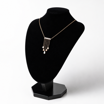 ✨ Rose Gold Water Drop Tassel Necklace | Elegant Crystal Pendant Necklace for Women ✨