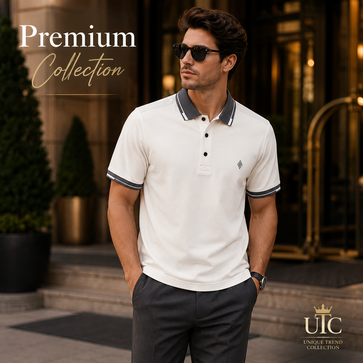 ✨ Premium Men's White Polo Shirt | Modern Everyday Luxury ✨