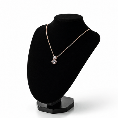 ✨ Rose Gold Crystal Halo Pendant Necklace | Elegant Sparkle Jewelry Gift for Women 💎