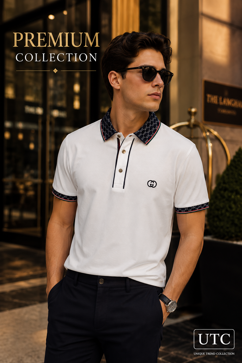 🤍 Gucci Men's Premium White Polo Shirt | Luxury Cotton Short Sleeve Polo