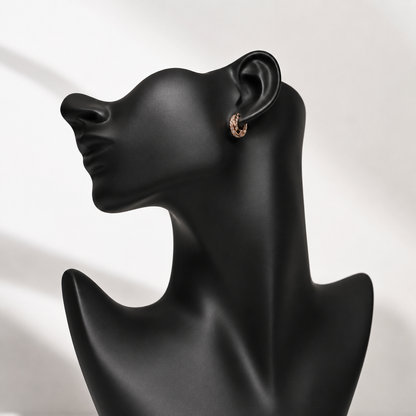 ✨ Elegant Rose Gold Crystal Hoop Earrings for Women | Premium Everyday Luxury Jewelry 💎
