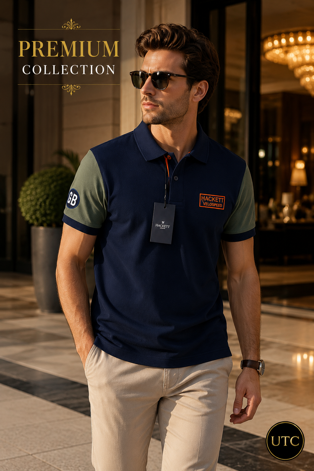 💙 Hackett London Velospeed Men's Premium Polo Shirt 👕✨ | Navy Blue Performance Cotton | 100% Authentic