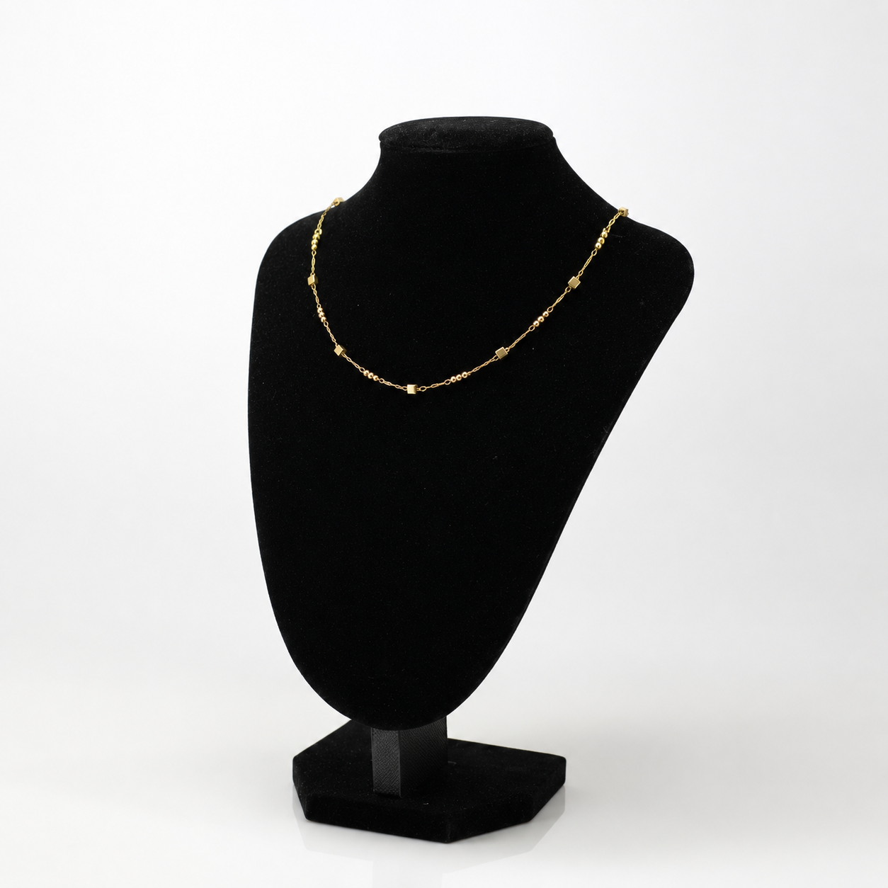 ✨ Minimalist Gold Cube Chain Necklace for Women | Elegant Lightweight Jewelry | Perfect Gift