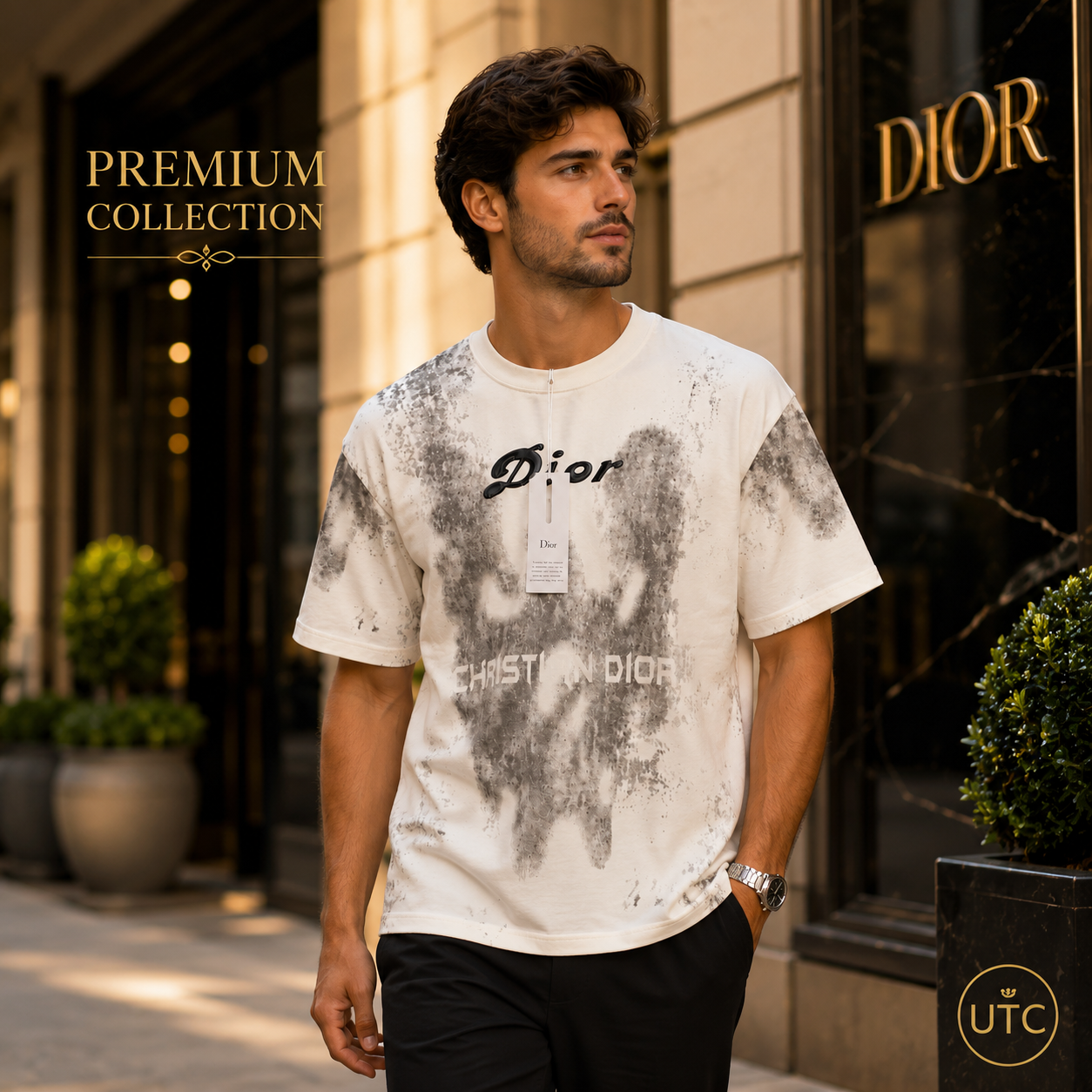 Premium Men's White Graphic Crew Neck T-Shirt | Soft Cotton Blend | Modern Fit