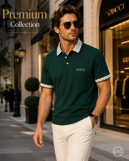 💎 Premium Men's Luxury Polo Shirt 👕 | Modern Smart Casual | Soft Cotton Blend | Emerald Green