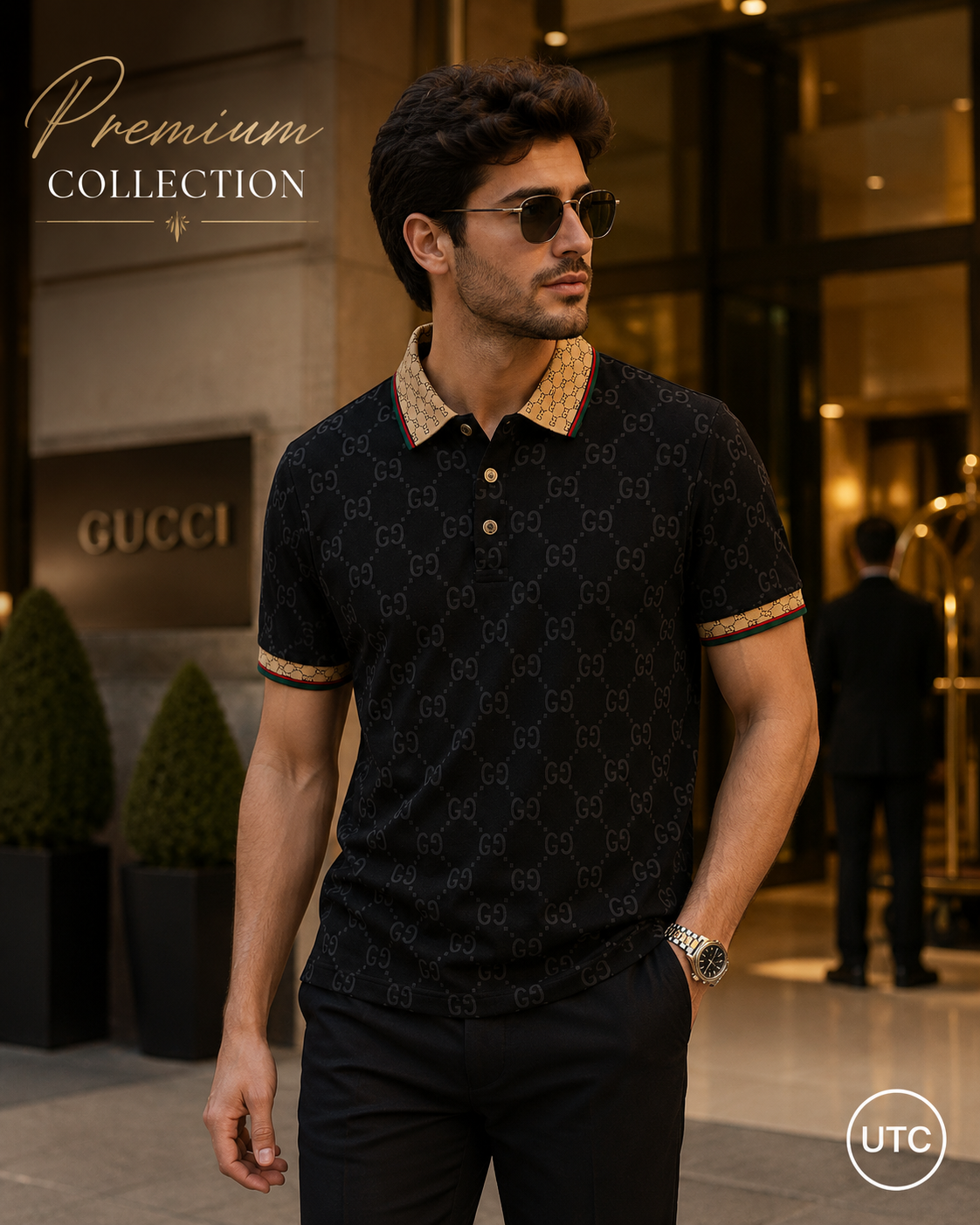 👑 Premium Men's Luxury Polo Shirt 👕 | Soft Cotton Blend | Designer-Inspired Smart Casual | Black