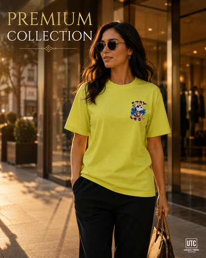 Formal Girl Women’s Lime Green Graphic T-Shirt – Casual Crew Neck Short Sleeve Tee