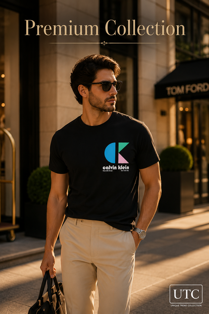 🖤 Calvin Klein Men's Premium Logo T-Shirt | Black Cotton Crew Neck Tee