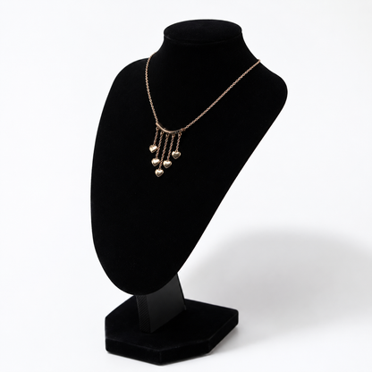 💖 UTC Luxury Heart Tassel Necklace for Women | Elegant Gold Crystal Pendant