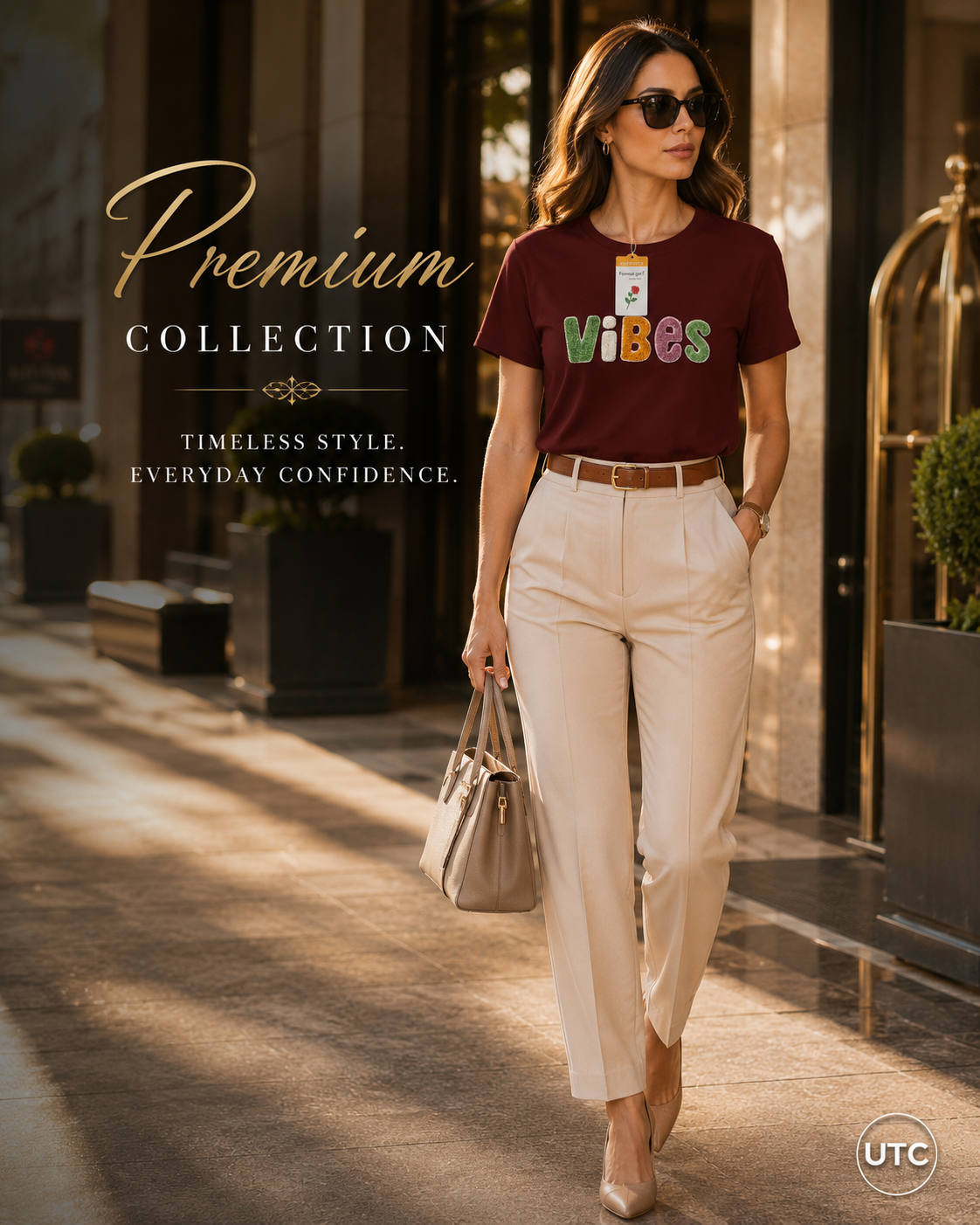Women's Premium Oversized Cotton Graphic T-Shirt – Burgundy | Soft Casual Crew Neck Tee