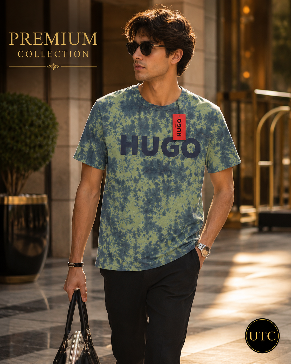 🔥 HUGO Men's Premium Tie-Dye Logo T-Shirt 👕 | ✨ Soft Cotton | 🌿 Modern Luxury | 🇨🇦 Fast Shipping