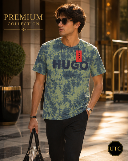 🔥 HUGO Men's Premium Tie-Dye Logo T-Shirt 👕 | ✨ Soft Cotton | 🌿 Modern Luxury | 🇨🇦 Fast Shipping