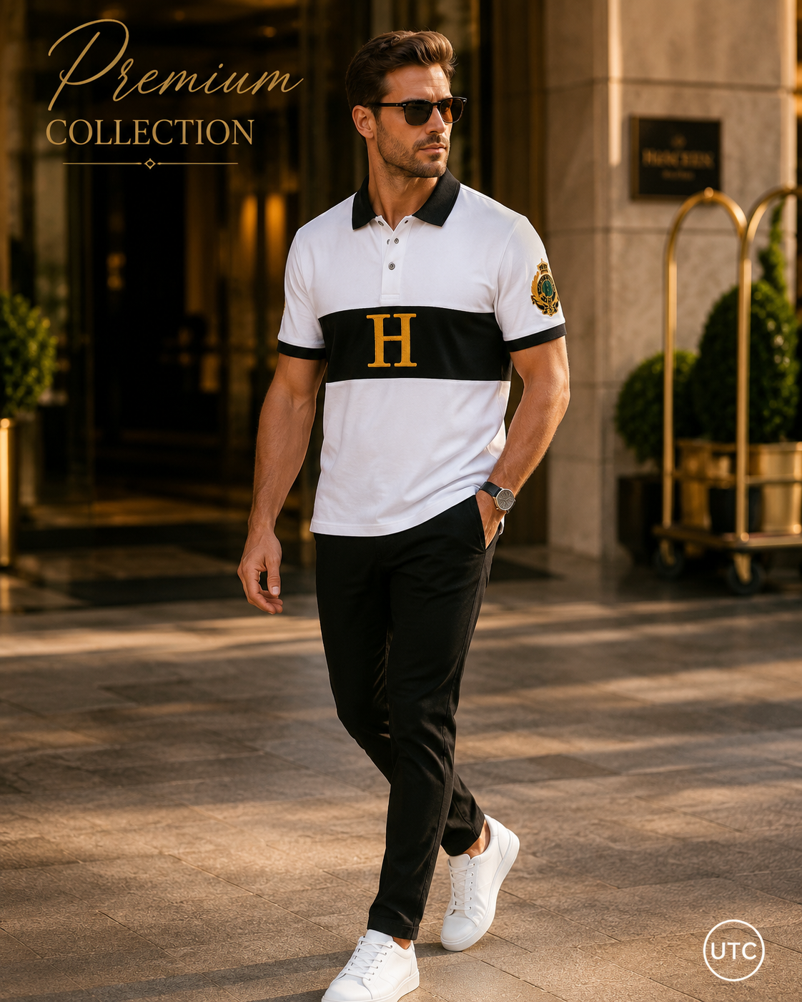 👕✨ Premium Men's Color Block Polo Shirt | Luxury Cotton Blend | Modern Smart Casual