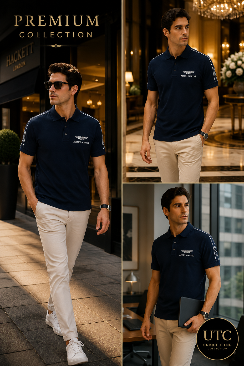 Premium Men's Navy Cotton Polo Shirt | Soft Comfort Casual Golf & Business Polo