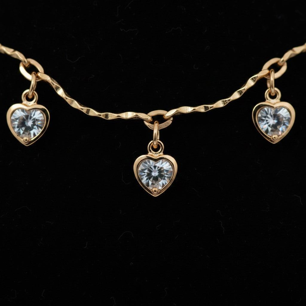 💖 Elegant Gold Heart Crystal Necklace for Women | Luxury Gift
