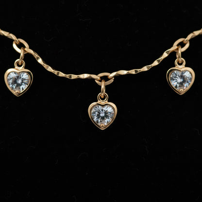 💖 Elegant Gold Heart Crystal Necklace for Women | Luxury Gift