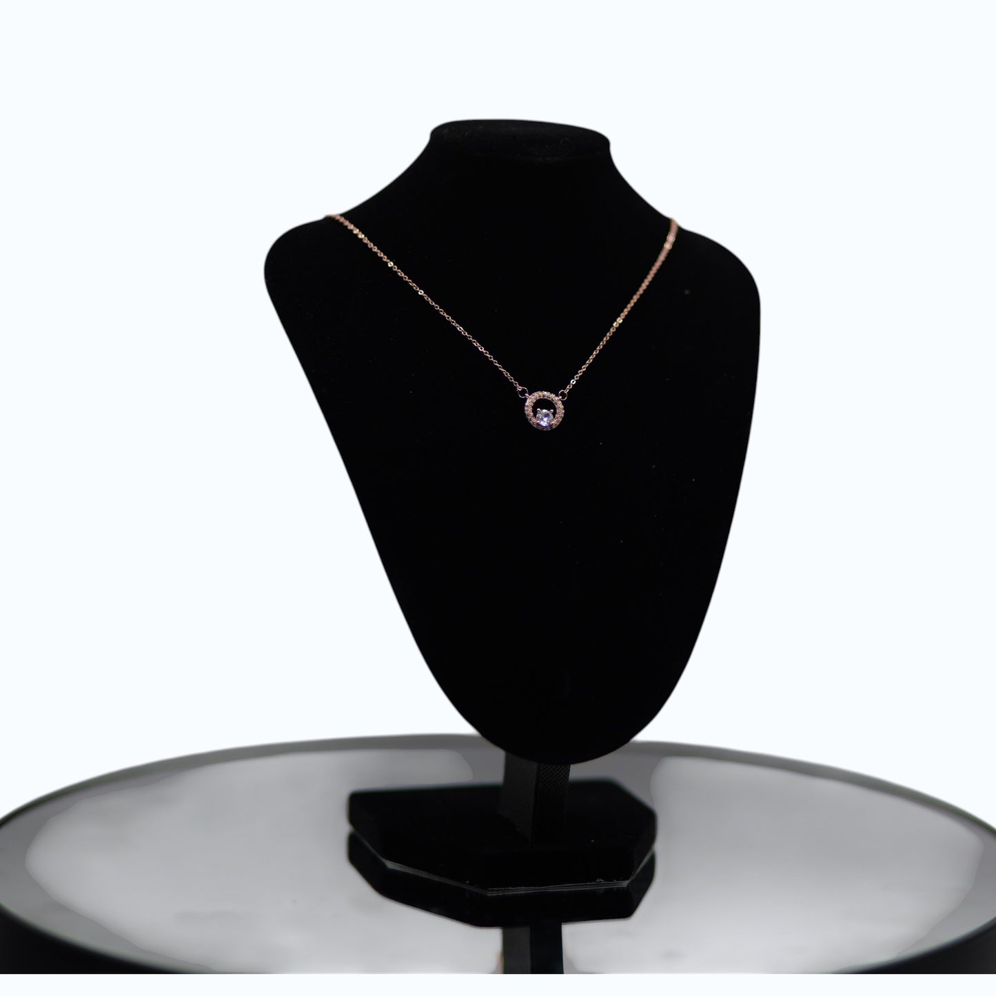 ✨ UTC Luxury Rose Gold Crystal Circle Pendant Necklace for Women ✨