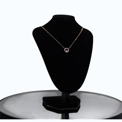 ✨ UTC Luxury Rose Gold Crystal Circle Pendant Necklace for Women ✨