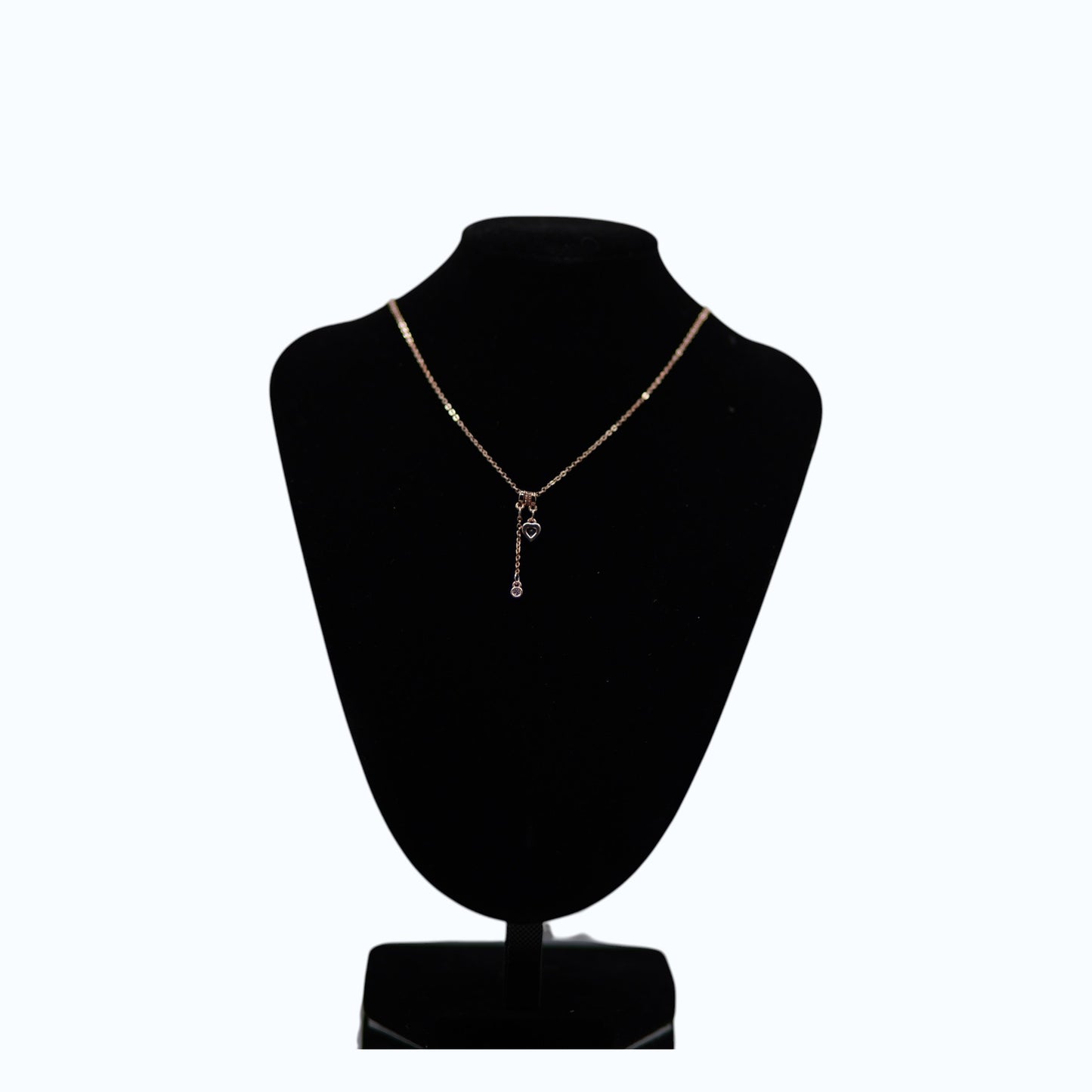 ✨ Rose Gold Heart Crystal Pendant Necklace | Elegant Adjustable Women's Jewelry 💖